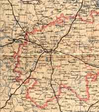 Щучин на карте 1905 года