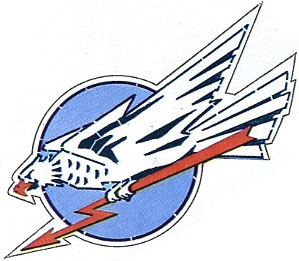 Сокол с молнией - эмблема, придуманная лётчиками 190 иап из Канатово