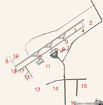 схема размещения воинских частей на аэродроме Кандагар в 1986-1988