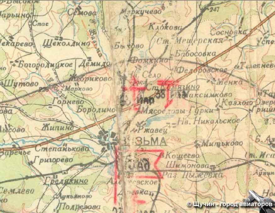 Дислокация 38й разведывательной авиационной эскадрильи 9 сентября 1941 года